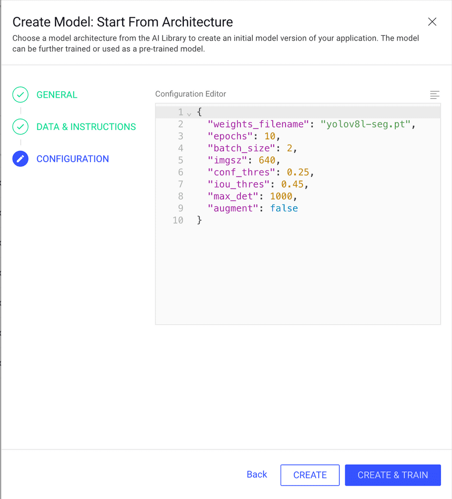 Configure the model